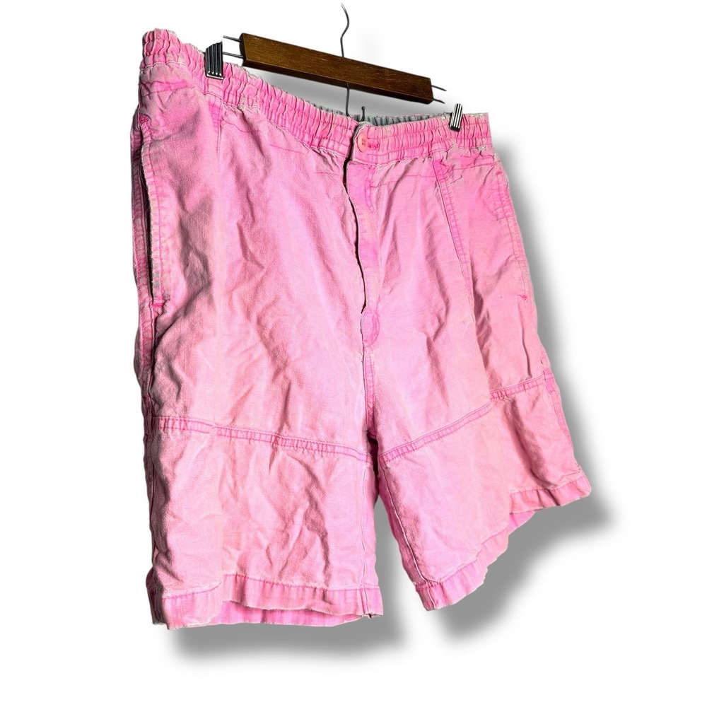 RARE Size Large VTG Board Shorts "Saturdays" Acid Wash Pink Tennis Shorts - Picture 4 of 10